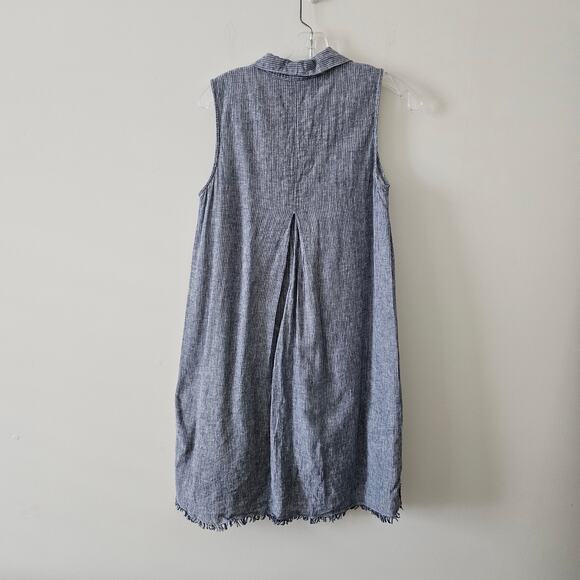 Beach Lunch Lounge Grey Button-Down Sleeveless Dress Shirt Size S - Picture 2 of 5